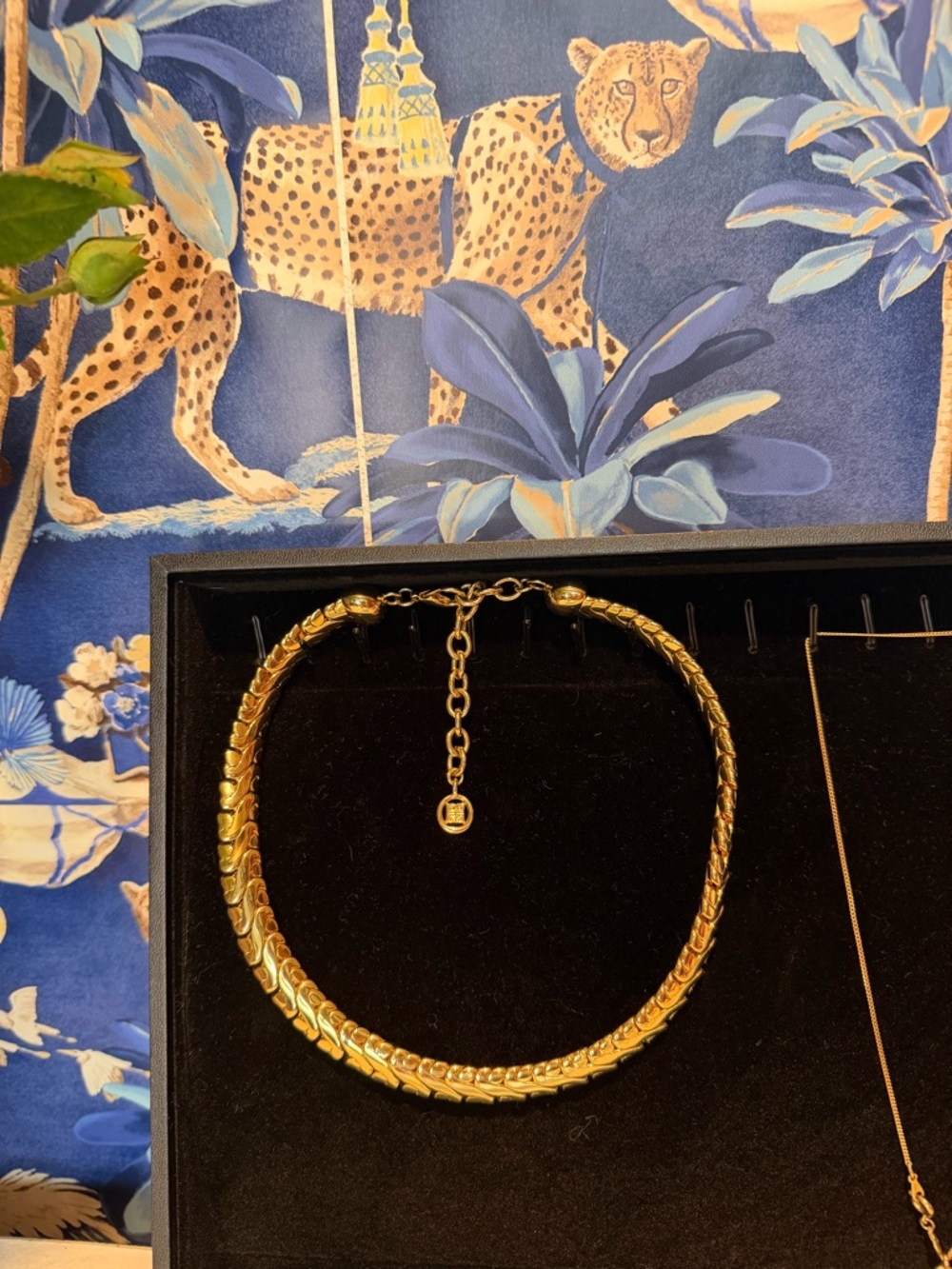 Givenchy Gold plated flattened links necklace